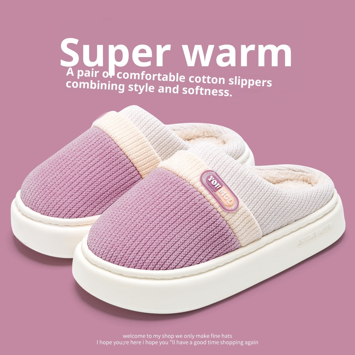 Comwarm ColorWarm™ Women’s Cotton Slippers